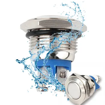 

16mm Professional Start Horn Button Momentary Nickel Plated Brass Metal Push Button Practical Waterproof Switch Hot