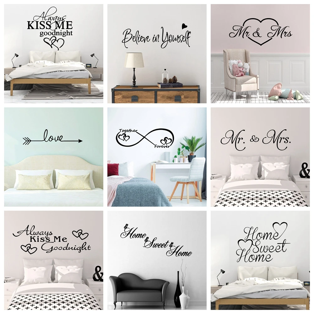 Romantic Love Always Forever Wall Sticker For house Bedroom Decor Living Room Decoration