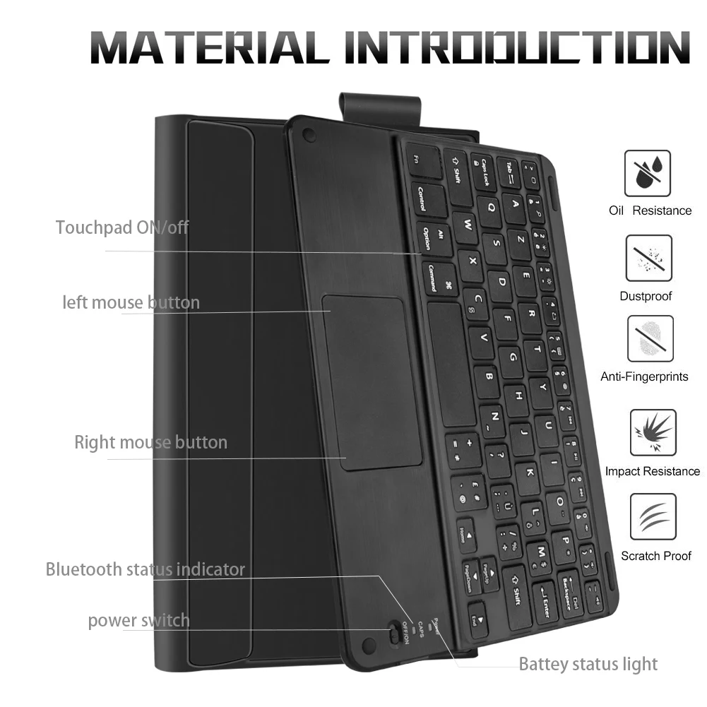 For Samsung Galaxy Tab S5e 10.5 Tablet Cover Touch Bluetooth Keyboard + Leather Protective Case Magnetic And Detachable Keyboard