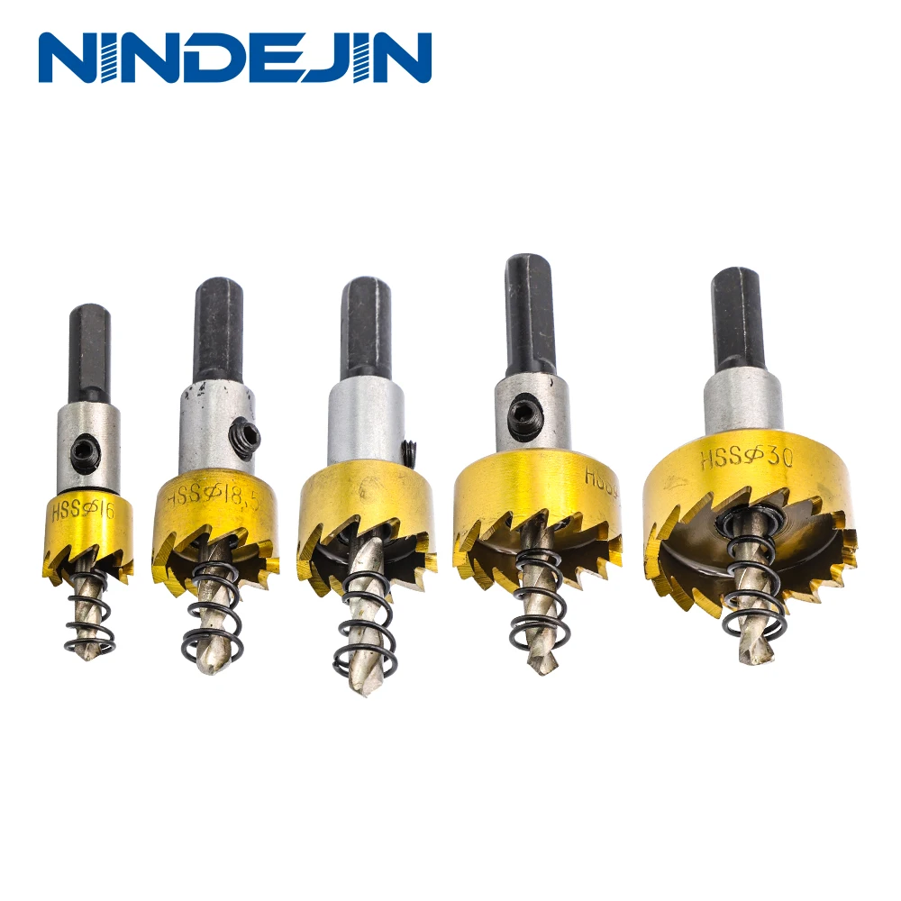 

NINDEJIN Ï†16 Ï†18.5 Ï†20 Ï†25 Ï†30 HSS drill bit hole saw cutter bit set for metal stainless iron brass aluminum plastic plate