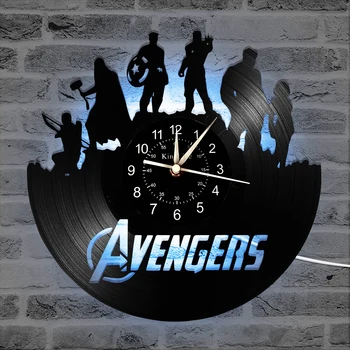 

Vinyl Record Wall Clock 12-Inch LED Clock|Home Decor Comic Movie Gifts for Kids|Hanging Night Lamp 7 Color Luminous Wall Clock.