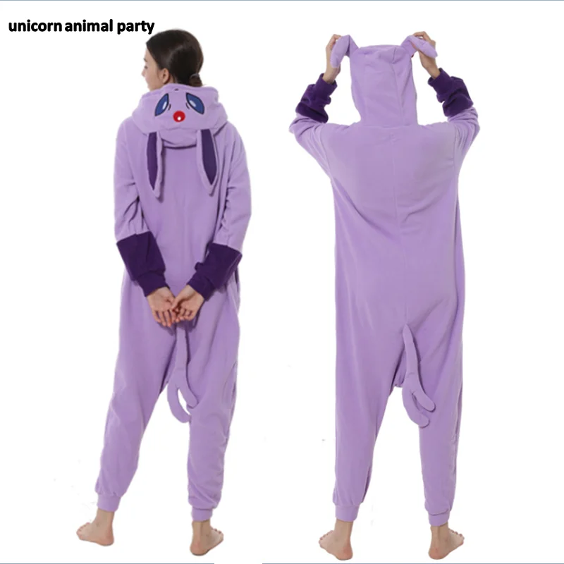 Синий Мужские толстовки с капюшоном Kigurumi Onesie blue Moon Espeon Umbreon для взрослых Аниме Покемон Косплей Пижама для вечеринок костюм общий - Цвет: Синий