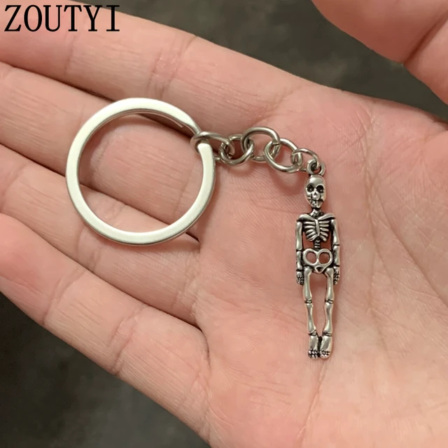 Skull Keychain for Men Personalized Car Keychains for Couples Fashion  Foldable Skeleton Key Chains Key Rings Bag Charm Gifts