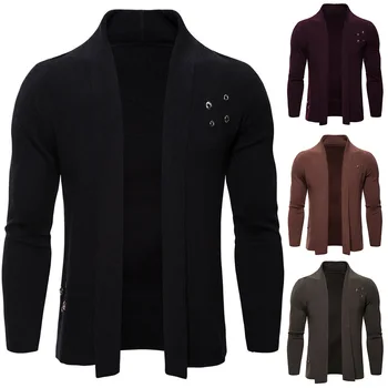 

Men's brand new fashion solid color business casual personality cardigan sweater men cardigan men sweater plus size sweater
