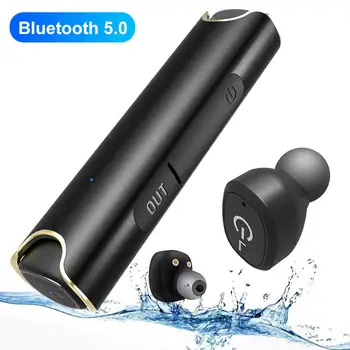

TWS Wireless Bluetooth Earphone Bass Stereo IPX7 Waterproof Auto connect Headset Fingerprint Touch Earbuds With Power Bank