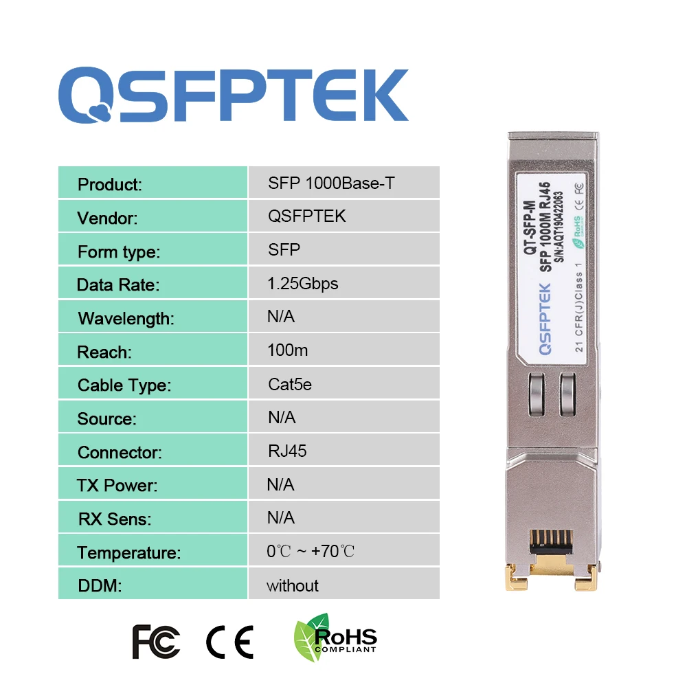 1000BASE-T SFP медный RJ-45 100m приемопередатчик модуль для IBM, Mellanox, Alcatel-Lucent, D-Link, Intel, по индивидуальному заказу