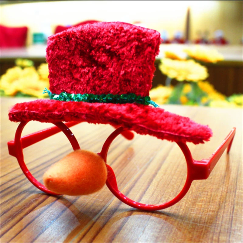 Рождественский подарок Детские аксессуары Рождественская шапка Санты вечерние прекрасные очки малыши девочки мальчики очки детские игрушки оптом