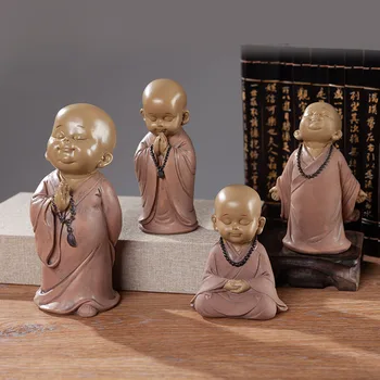 

Funny Zen Little Monk Buddha Statue Decoration Car Decoration Miniature Model Living Room Entrance Wine Cabinet Decorations