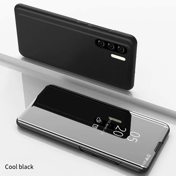 Black Умный зеркальный флип-чехол для huawei P20 P30 Коврики 20 Lite Pro Honor 20 10 9 Lite рro 8A 8S 8X Nova 3 Y7 Y5 Y6 Y9 P Smart - Color: Black