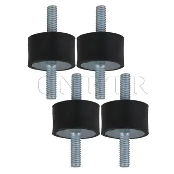 

CNBTR M6 Screws VV Type 25x15mm Rubber Shock Isolator for Motor Black Set of 4