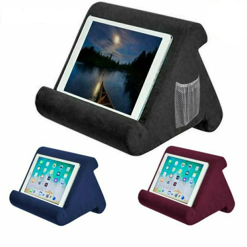

NEW 1PCS Triangular Folding Soft Pillow Pad Stand For iPad Tablet Multi-Angle Phone Tablet Reading Bracket Tools
