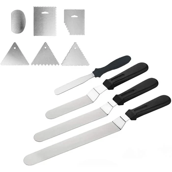 

Angled Icing Spatulas,Icing Smoother Cake Scrappers Cutters for Decorating Cakes,Pastries,Cupcakes and Icing Smoother