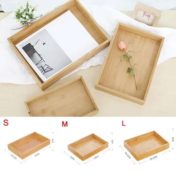 

Home Retro Simple Wooden Tea Tray Rectangular Japanese Style Trays Organizer Flatware, Knives & Cutlery Flatware Storage