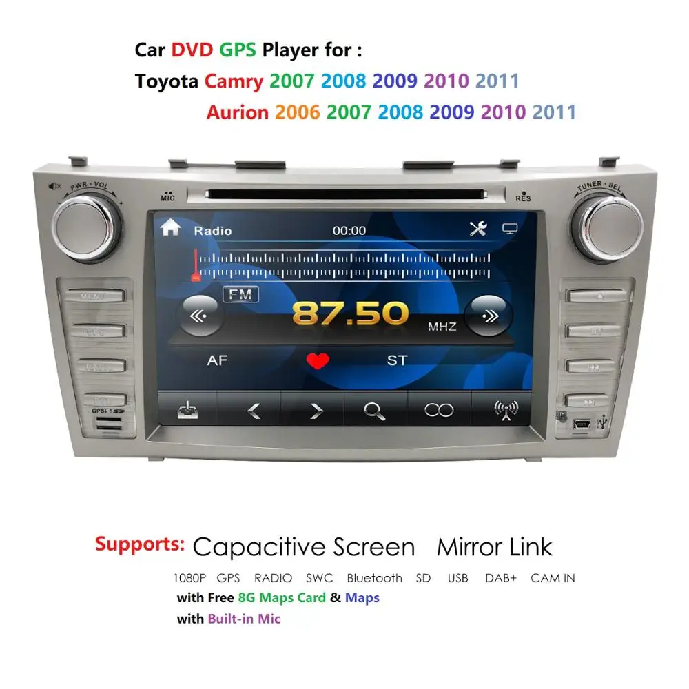 Автомобильный DVD-проигрыватель с 8 &quotэкраном USB-проигрыватель для Toyota Aurion Camry