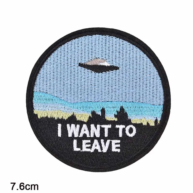 WANT TO LEAVE(2 Полностью вышитые буквы, железная одежда для одежды, аксессуары для одежды, зеленое животное - Цвет: WANT TO LEAVE(2