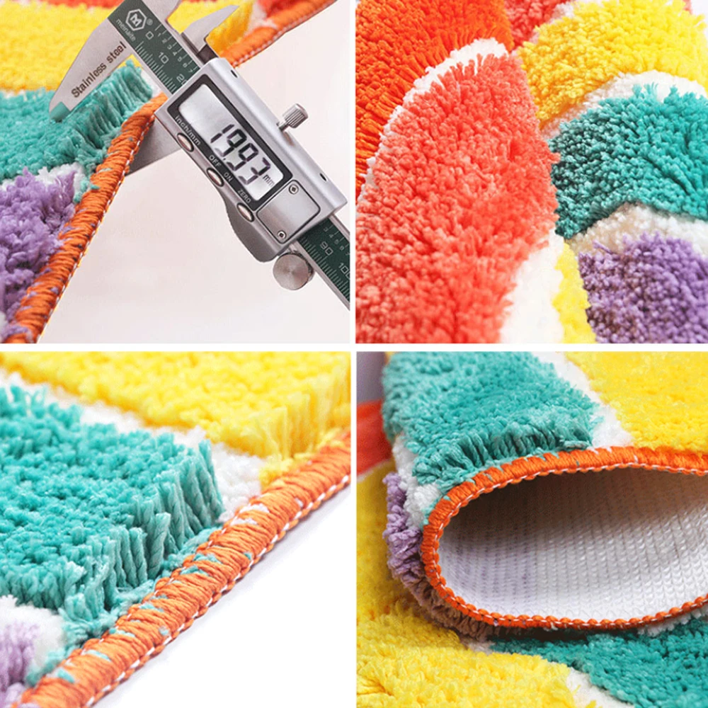 Rainbow Semicircular Floor Mat Indoor Door Mat Bedroom Doorway Vacuuming Mat Bath Absorbent