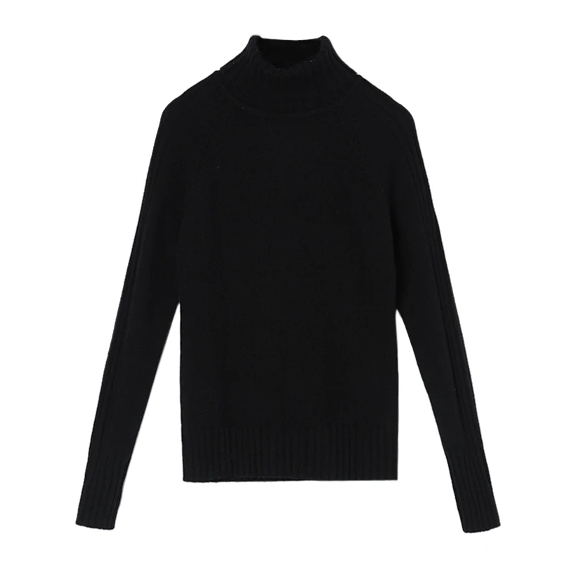 Bogeda кашемировый свитер женский Водолазка Черный Толстый Пуловер натуральная ткань мягкий теплый высокое качество
