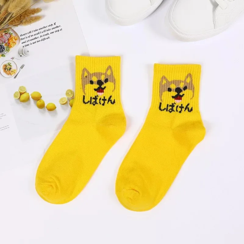 new fashion Harajuku women girls Hip Hop long socks cute Animal dinosaur socks for ladies funny japan cartoon socks - Цвет: 11