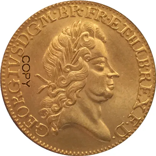 Позолоченные монеты 24 К 1727 Великобритания 1 копия Guinea George I|gold bolt|gold coinscoin gold ring |