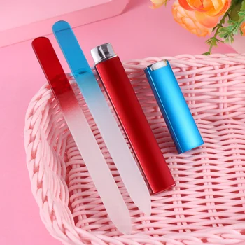 

1 Package Crystal Colorful Glass Nail File Professional Double Sided Etched Filing Surface Manicure Files (4Pcs/Pack, Rose Red,