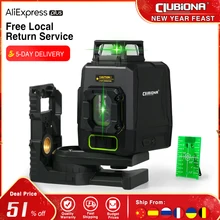 Clubiona – niveau laser allemand à 6 lignes avec protection contre les chutes, avec Mode récepteur Laser et batterie au lithium 5200mah