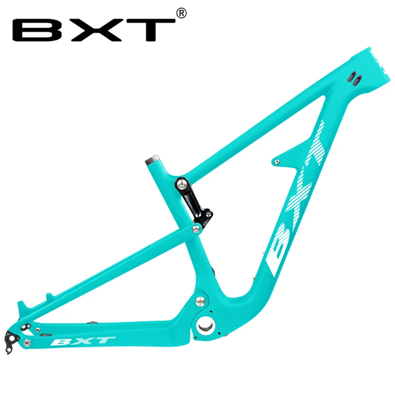 full green Полный комплект велосипедной подвески рама 29er BSA; углерод, волокно, рама для горного велосипеда, для путешествий, MTB, велосипедная Рама 148*12 мм, 150 мм - Цвет: full green