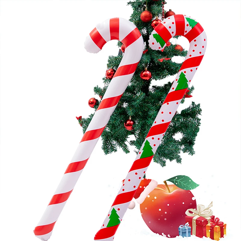 Christmas Inflatable Santa Cane PVC Lollipop balloon Holiday Decoration Home Printing Christmas Candy Cane Toy Gift christmas decorations