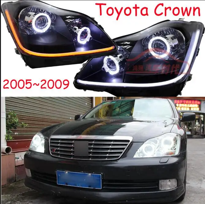 2005~ 2009y автомобильный bupmer головной светильник для Toyota Crown головной светильник автомобильные аксессуары светодиодный DRL HID ксеноновый противотуманный фонарь для кроны фары - Цвет: Model1 style