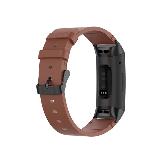 Leather Strap For Fitbit Charge 4 Replacement Bracelet For Fitbit Charge 3 Band Steel Buckle Belt for Fit bit Charge 3 SE xyst-Brown