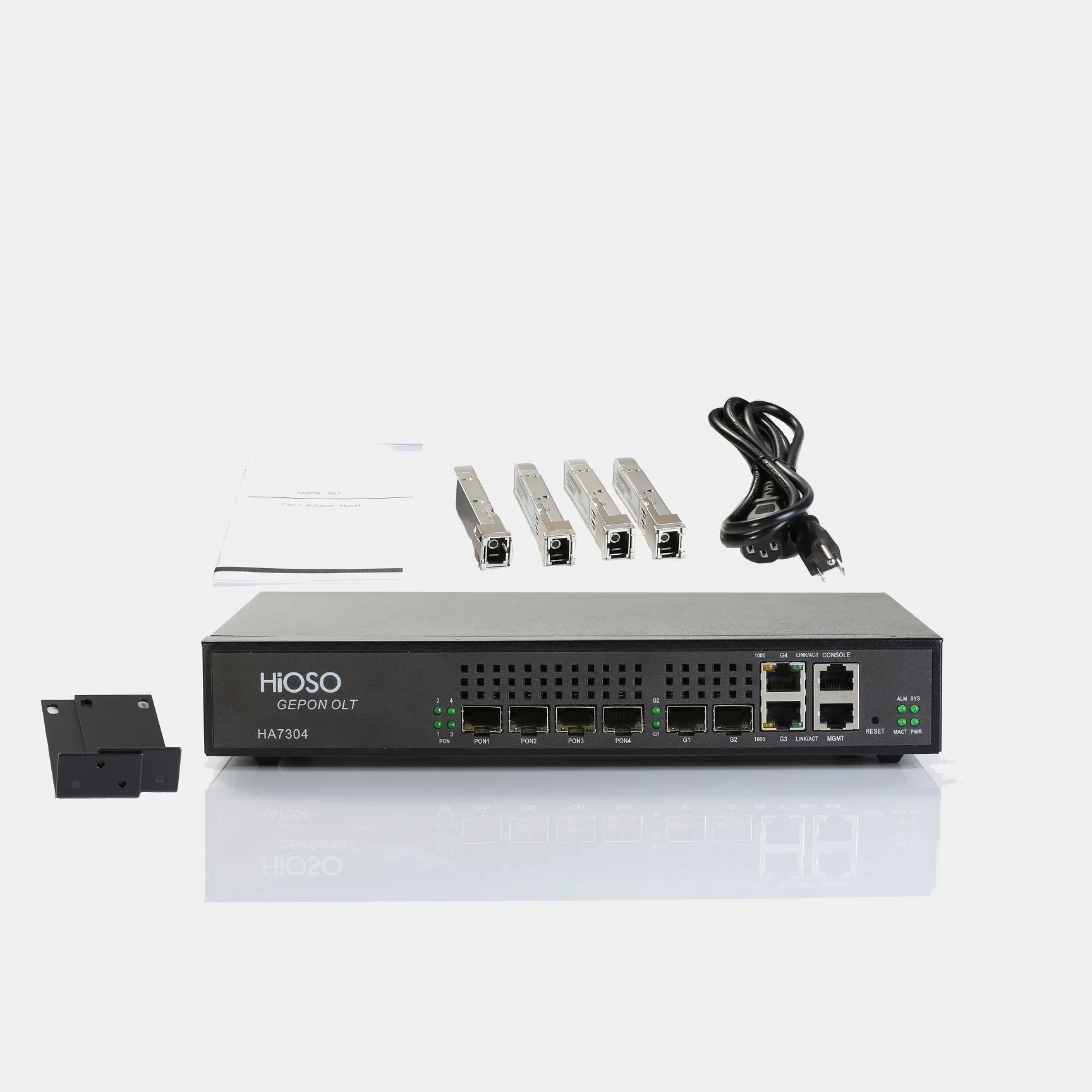 HIOSO-MINI 4PON EPON OLT 4Port AC 100-240V Original Manufacturer, HUAWEI ZTE Fiber, Home EPON XPON ONUS