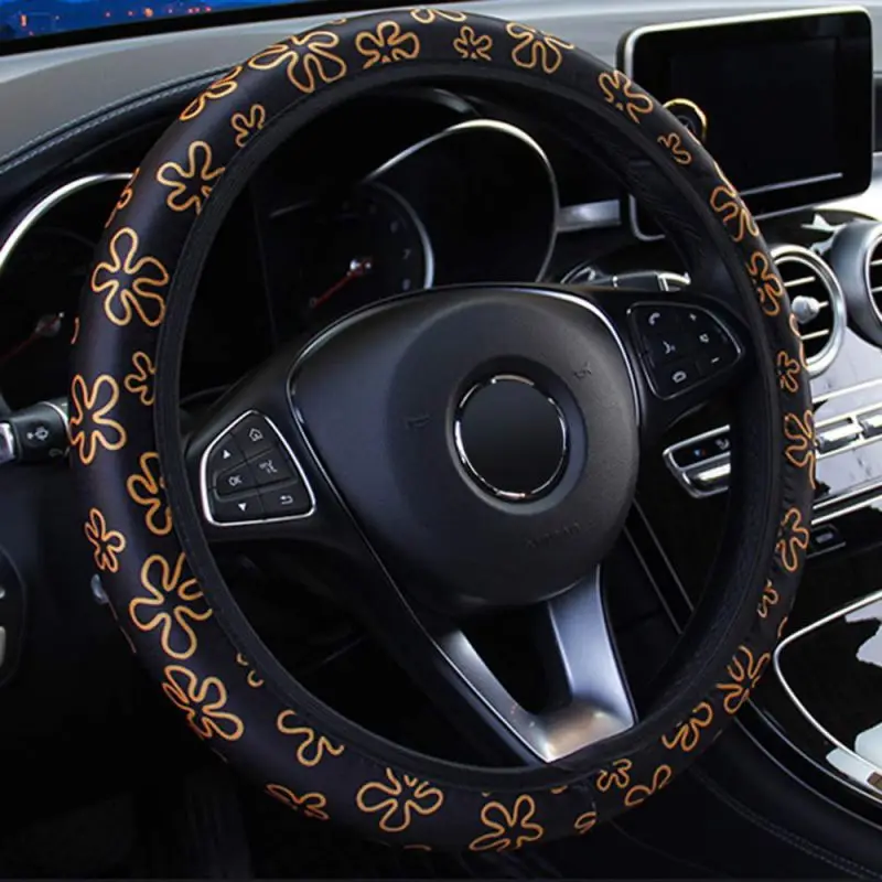 Balight универсальный автомобильный чехол на руль Стайлинг цветы принт Жук принт аксессуары для интерьера авто Декор Чехлы на руль