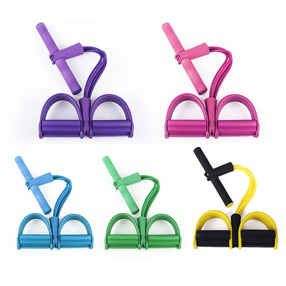 

Four Tube Home Rope Pedal Exerciser Tractor Elastic Calf Rope Sit-ups Abdomen fitness resistance bands gym equipment for home