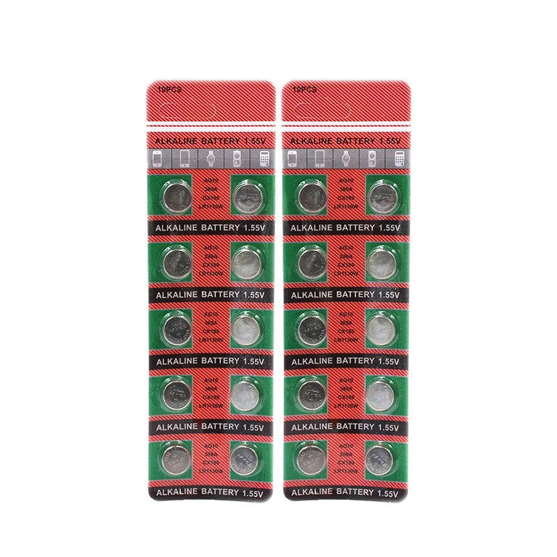 80pcs/pack 8 cards AG10 LR1130 389 390 1.5V Alkaline Button Cell Coin Battery Wholesales Disposable Calculator Toys Batteries