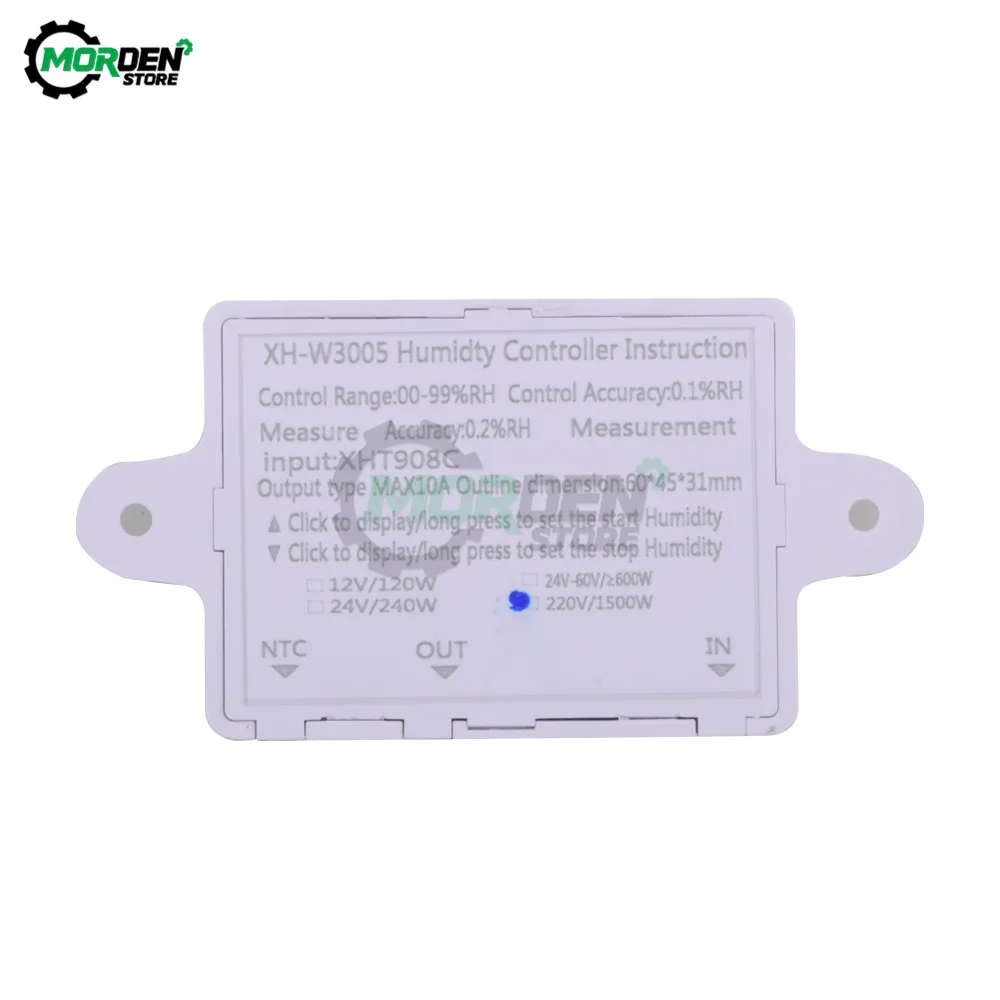 1500W Digital Humidity Controller Relay Voltage AC 110-220V 10A Regulator Humidity Sensor W3005