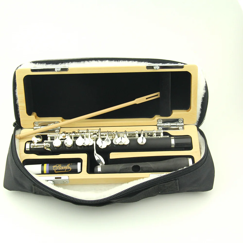 C Key Tone Half-size Flute Piccolo Cupronickel Silver Plated with Cork Grease Cleaning Stick Padded Case Screwdriver