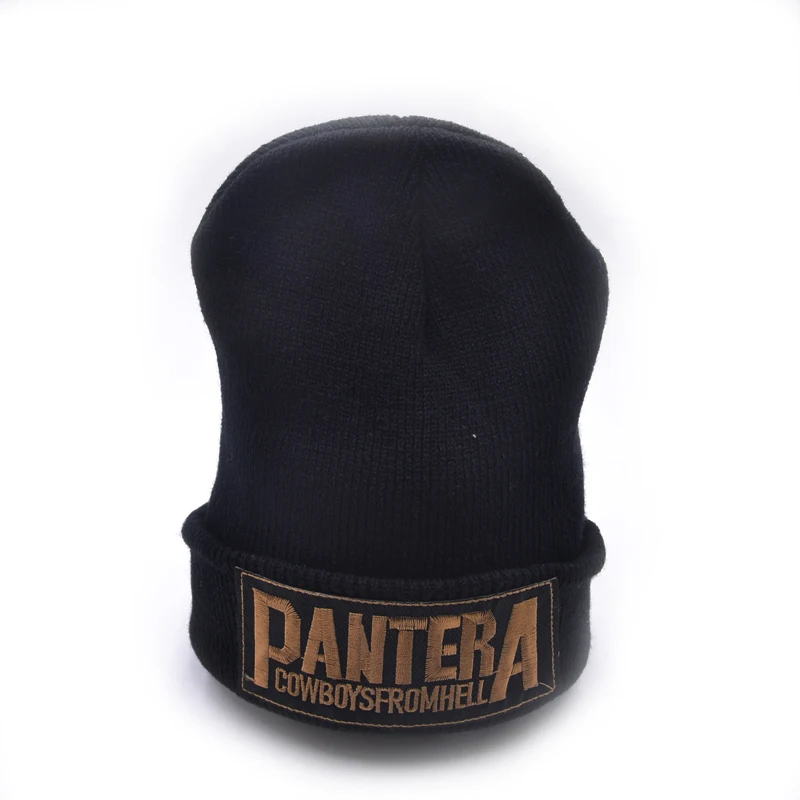 Последняя модель, логотип Pantera, шерстяные шапочки, 6 цветов, вязаные мужские зимние шапки для мужчин и женщин, Теплая Шапочка-бини, вязаная крючком шапка, хлопковая шапка