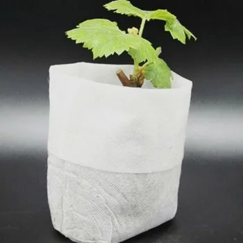 

100pcs 8*10cm Biodegradable Non-woven Nursery Bags Plant Grow Bags Fabric Seedling Pots Eco-Friendly Aeration Planting Bags