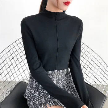 

Sweater Female Soft Korean Style Skinny Winter Turtleneck Women Basic Pullovers Long Sleeve Pull Femme Coat Female Tops