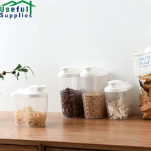 

Kitchen Plastic Transparent Sealed Cereal Snack Storage Box Dried Fruit Tank with Lid for Easy Stockpile of Daily Necessities
