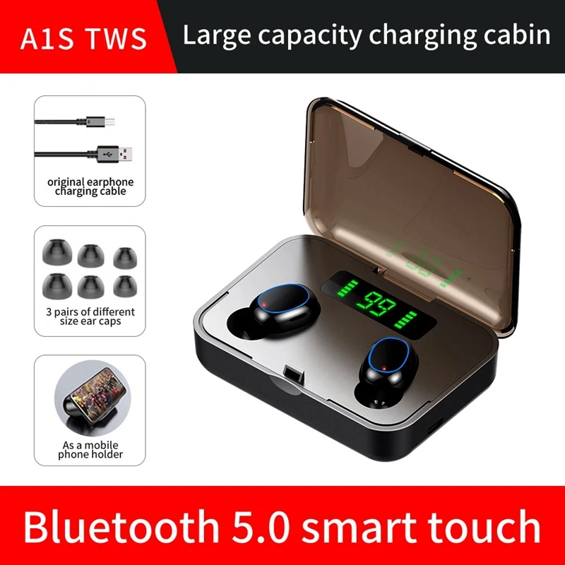 A2S TWS 5 0 Bluetooth Headset Stereo Earphone Wireless Headphone Sports Headset For Xiaomi Samsung Smartphone