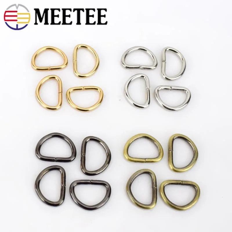 Meetee 100/300/500 шт. 10 мм D-образные кольца Металлические Открытые собачий ошейник