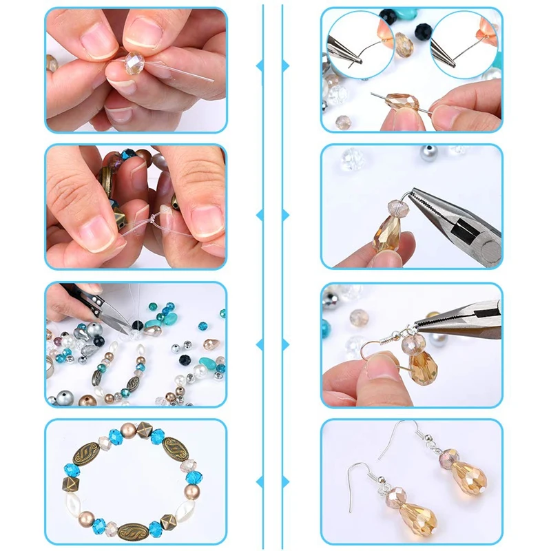 Deluxe Jewelry Making Supplies Kit Assorted Beads, Charms, Findings, Bead Wire and Cord, Pliers, Caliper and Storage Case for Ne