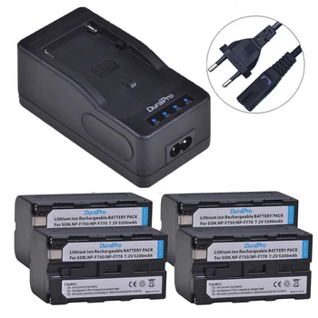 

DuraPro 4x 5200mAH NP-F750 NP-F770 Camera Battery +LED Fast Charger Univeral for Sony NP F970,F750,F770,F960,F550,F530,F330,F570
