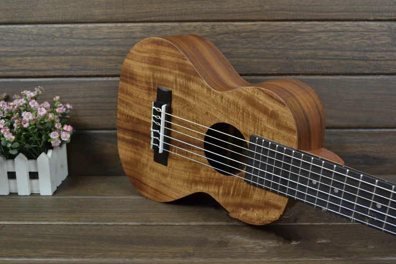 Акустическая Guitalele укулеле 28 дюймов Гавайская мини гитара 6 струн Ukelele Guitarra красное дерево Акация пицеа асперата Акация Уке