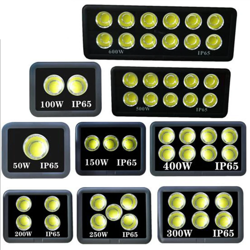 COB LED Floodlight 100W 200W 300W 400W 500W 600W IP65 Spotlight Refletor LED Floodlight LED Exterieur Spot Energy Saving Lamp