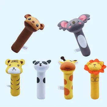 

Baby Infant Animals Hand Bells Baby Soft Toys Developmental Rattle Bed Kids Toys Baby Mobiles Cartoon Animal Plush Hand Bell