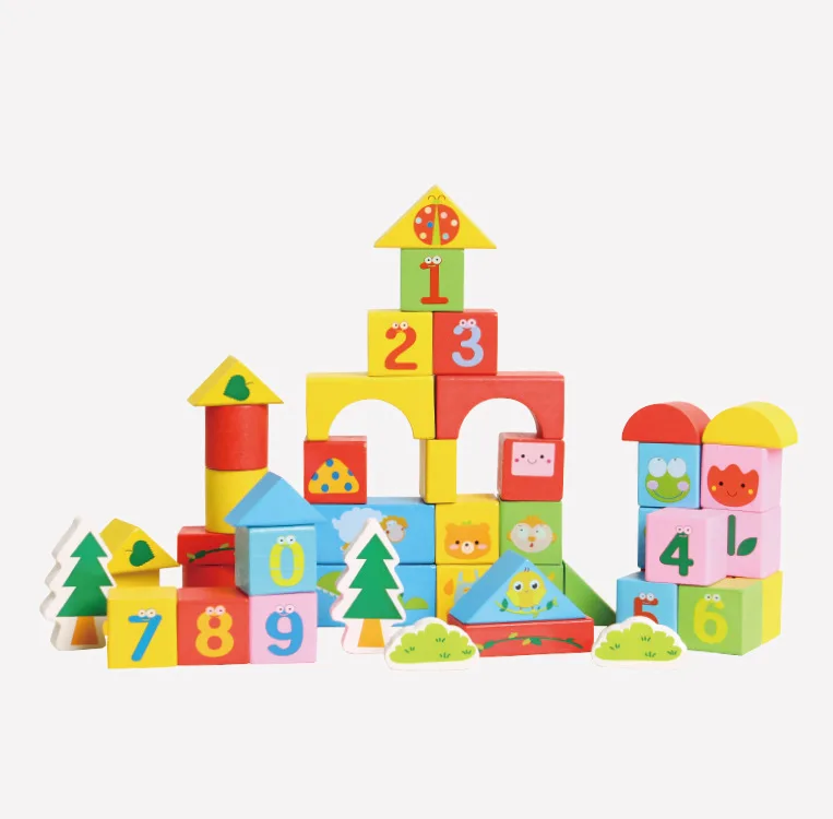 

One Two-Step 50 Tablets Happy with Numbers Building Blocks CHILDREN'S Wooden Toy Educational Barrel sdip enlighten Wood Building