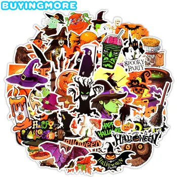 

50 PCS Halloween Funny Stickers Gift All Hallow Mas Pumpkin Witch Cute Cool Graffiti Sticker to DIY Notebook Cup Room Decoration