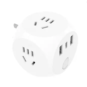 

Cube Converter Socket 2 In 1 USB Charger Power Strip Adapter Socket Converter Space-saving Socket Plug Household