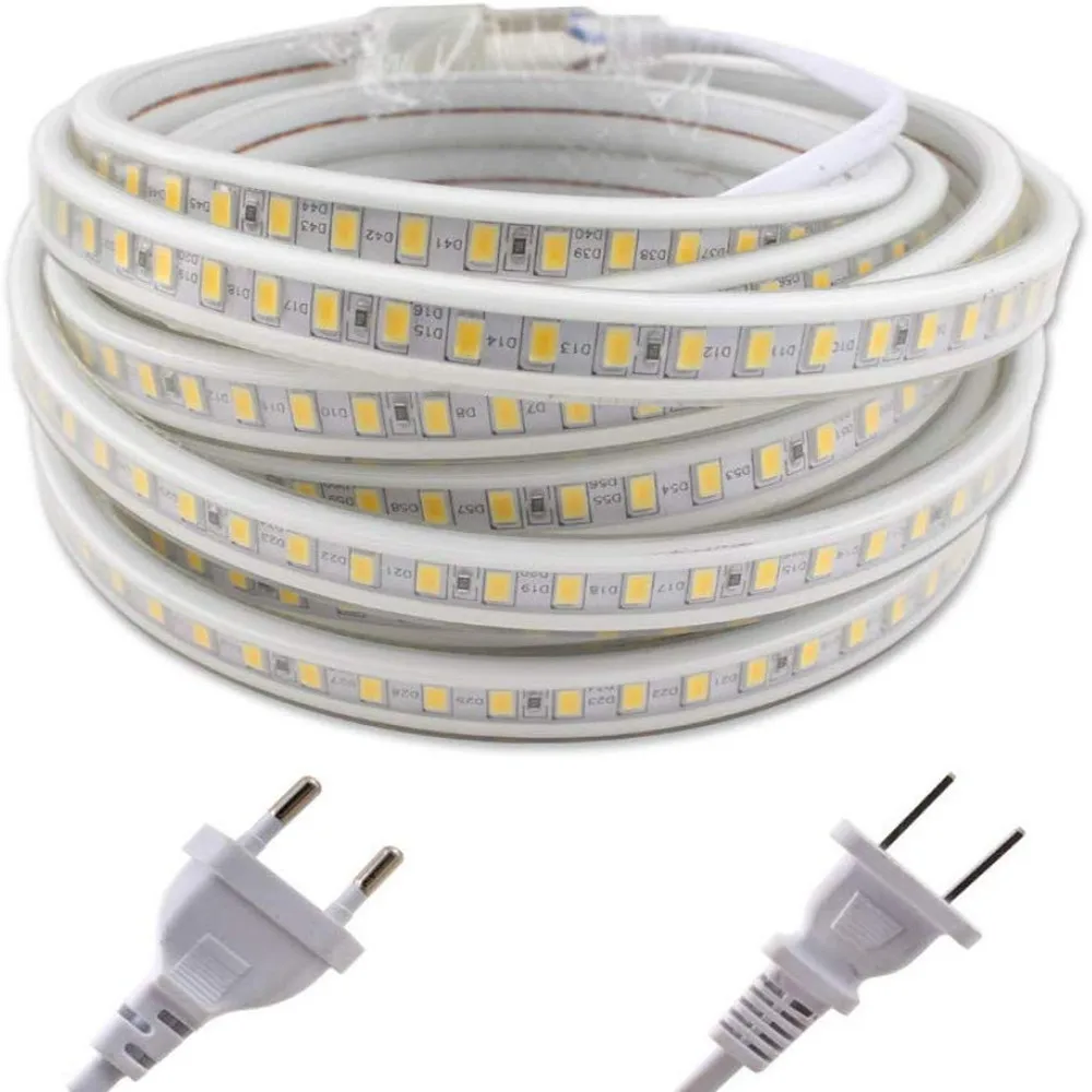 220V 5730 LED Strip 120Leds/m SMD5730 5m 220 V Light Diode Tape Waterproof Kitchen Living Room White Warm Lamp | Лампы и освещение